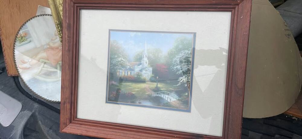Framed Church Landscape Art Print